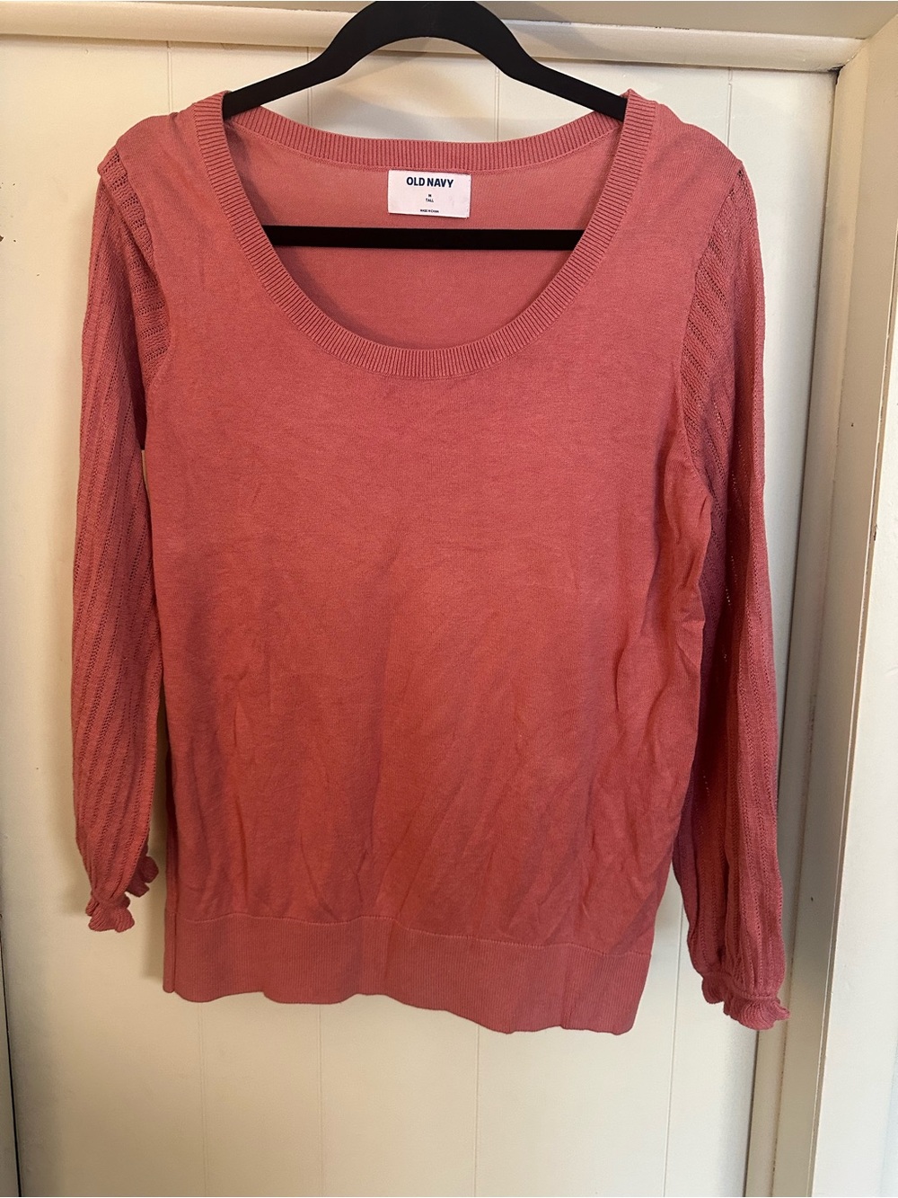 Old Navy Coral Scoop Neck Lightweight Sweater